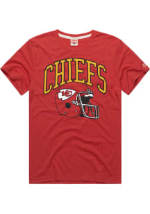 Homage Kansas City Chiefs Red ArchOverHelmet Short Sleeve Fashion T Shirt