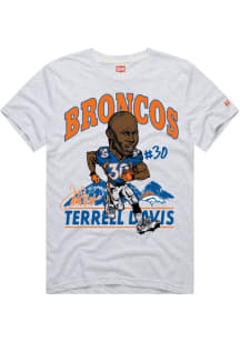 Terell Davis Denver Broncos Ash Signature Short Sleeve Fashion Player T Shirt