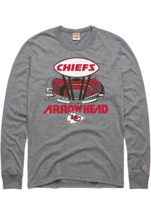 Homage Kansas City Chiefs Grey Arrowhead Long Sleeve Fashion T Shirt