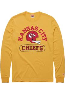 Homage Kansas City Chiefs Gold Arch Over Pill Long Sleeve Fashion T Shirt