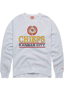 Homage Kansas City Chiefs Mens Grey Collegiate Crest Long Sleeve Fashion Sweatshirt