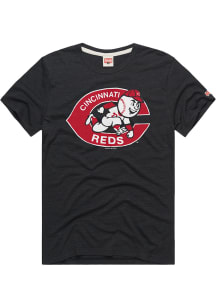 Homage Cincinnati Reds Black Cincinnati Reds Coop Logo Short Sleeve Fashion T Shirt