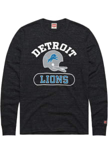 Homage Detroit Lions Black Arch Over Pill Long Sleeve Fashion T Shirt