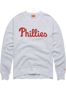 Homage Philadelphia Phillies Mens Ash Jersey Logo Long Sleeve Fashion Sweatshirt