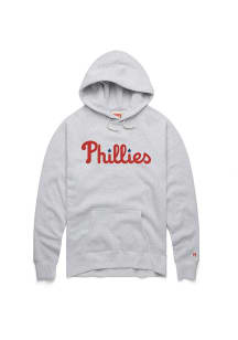 Homage Philadelphia Phillies Mens Ash Jersey Logo Fashion Hood