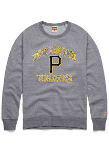 Homage Pittsburgh Pirates Mens Grey Arch Long Sleeve Fashion Sweatshirt