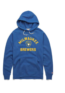 Homage Milwaukee Brewers Mens Blue Arch Retro Fashion Hood