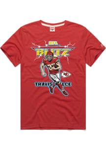 Travis Kelce Kansas City Chiefs Red NFL Blitz Short Sleeve Fashion Player T Shirt