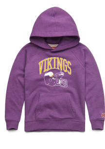 Homage Minnesota Vikings Youth Purple Arched Logo Helmet Long Sleeve Hoodie