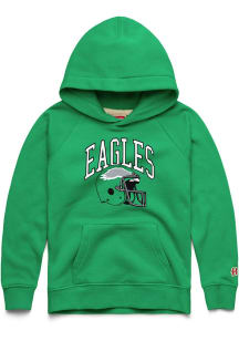Homage Philadelphia Eagles Toddler Kelly Green Arched Logo Helmet Long Sleeve Hooded Sweatshirt