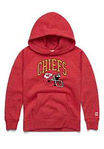 Homage Kansas City Chiefs Toddler Red Arched Logo Helmet Long Sleeve Hooded Sweatshirt