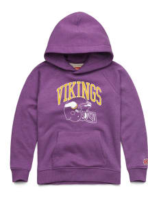 Homage Minnesota Vikings Toddler Purple Arched Logo Helmet Long Sleeve Hooded Sweatshirt