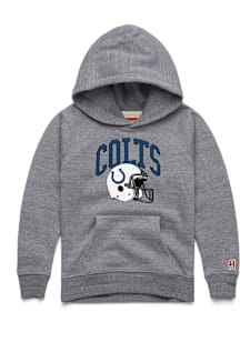 Homage Indianapolis Colts Toddler Grey Arched Logo Helmet Long Sleeve Hooded Sweatshirt