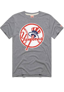 Homage New York Yankees Grey Baseball Short Sleeve Fashion T Shirt