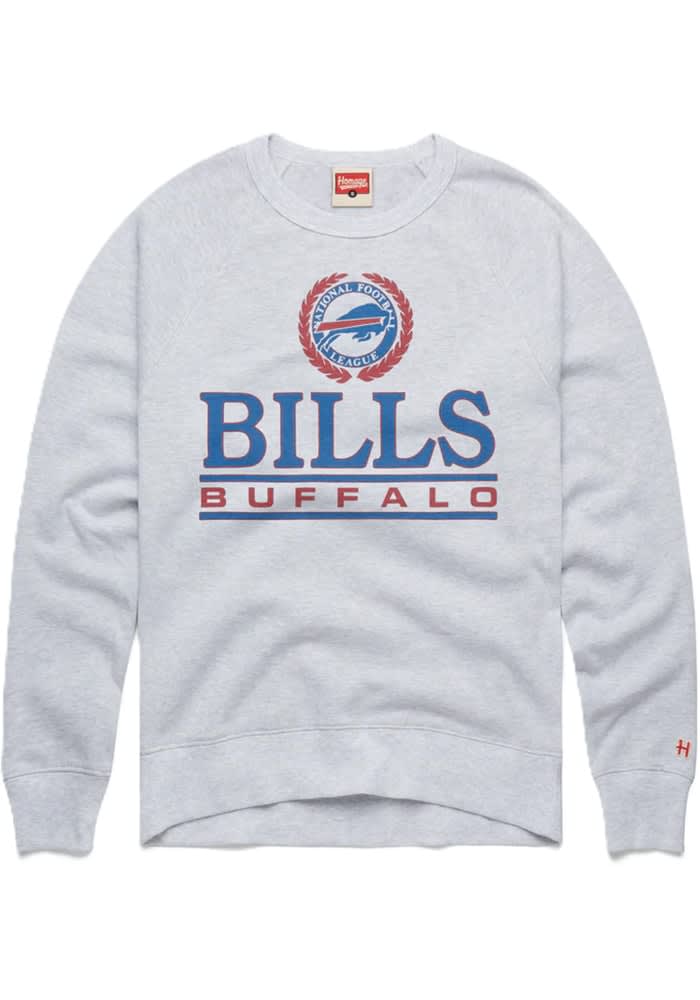 Homage Buffalo Bills Mens Crest Long Sleeve Fashion Sweatshirt ASH