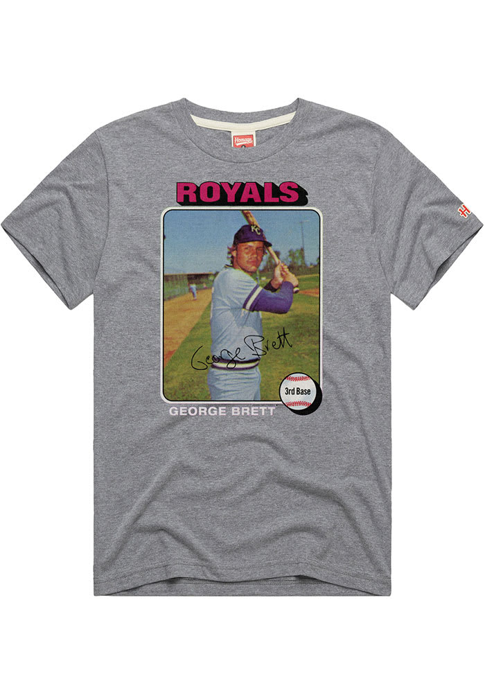 George Brett Kansas City Royals Grey Player Card Short Sleeve Fashion Player T Shirt
