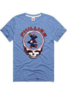 Homage Philadelphia Phillies Blue Grateful Dead Short Sleeve Fashion T Shirt
