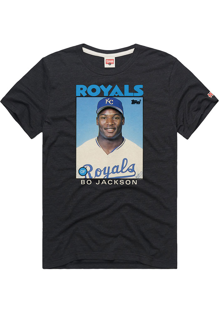 Kansas City Royals Bo Jackson T-Shirt from Homage. | Grey | Vintage Apparel from Homage.