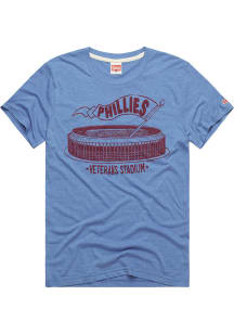 Homage Philadelphia Phillies Light Blue Veterans Stadium Short Sleeve Fashion T Shirt