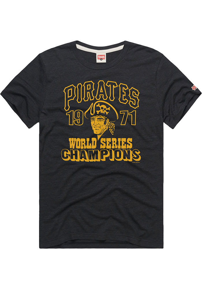 Pittsburgh Pirates Three Rivers Stadium T-Shirt from Homage. | Gold | Vintage Apparel from Homage.