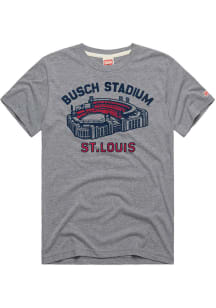Homage St Louis Cardinals Grey Busch Stadium Short Sleeve Fashion T Shirt