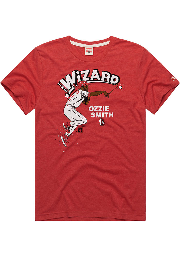 Ozzie Smith St Louis Cardinals Red The Wizard Short Sleeve Fashion Player T Shirt