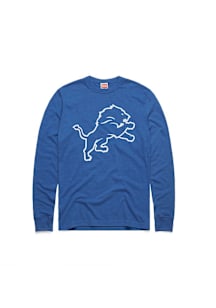 Homage Detroit Lions Blue Logo Long Sleeve Fashion T Shirt