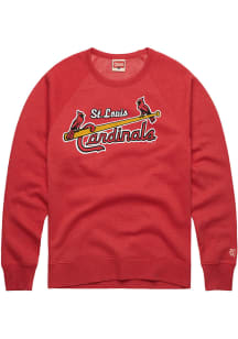 Homage St Louis Cardinals Mens Red Coop Logo Long Sleeve Fashion Sweatshirt