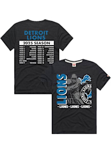 Homage Detroit Lions Black Schedule Short Sleeve Fashion T Shirt