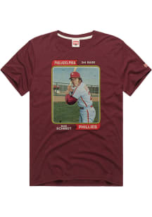 Mike Schmidt Philadelphia Phillies Maroon 1974 Topps Baseball Short Sleeve Fashion Player T Shir..