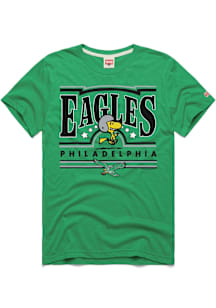 Homage Philadelphia Eagles Kelly Green Peanuts Short Sleeve Fashion T Shirt
