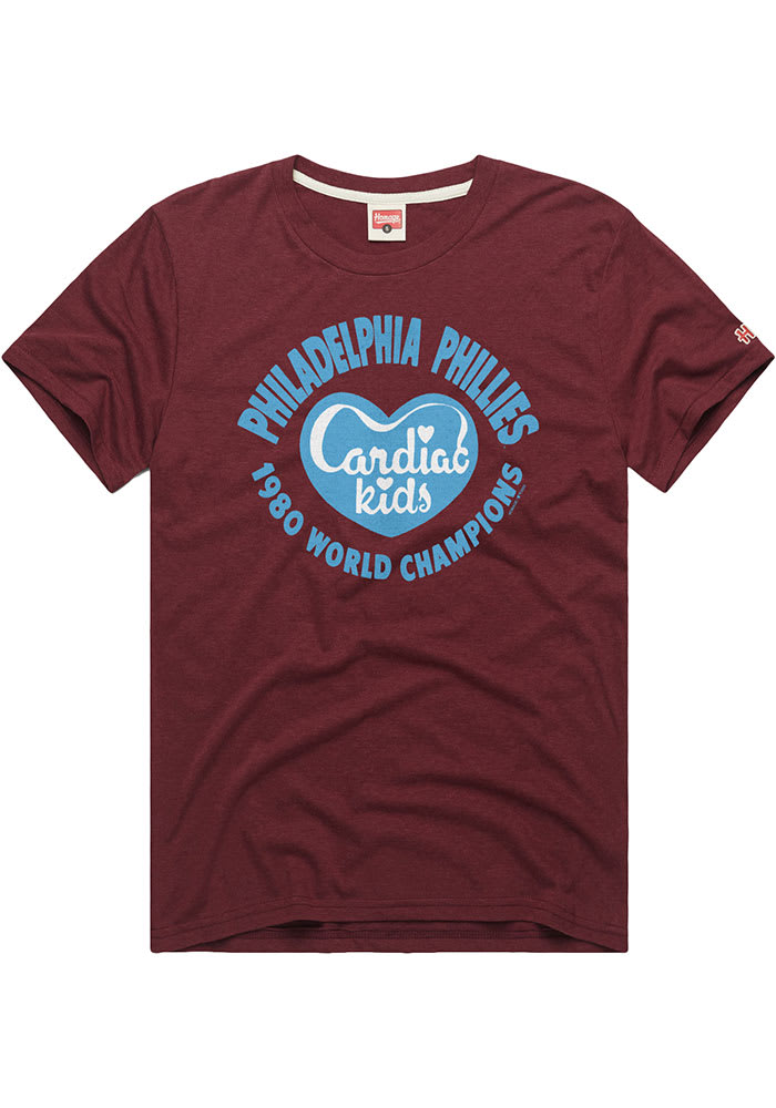 Philadelphia Phillies World Champions 1980 T-Shirt from Homage. | Light Blue | Vintage Apparel from Homage.