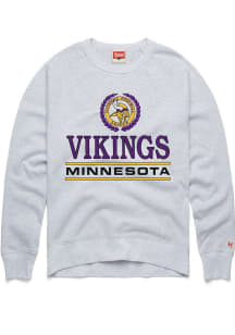 Homage Minnesota Vikings Mens Grey Collegiate Crest Long Sleeve Fashion Sweatshirt