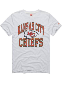 Homage Kansas City Chiefs Ash Block Arch Short Sleeve Fashion T Shirt