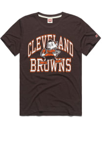 Homage Cleveland Browns Brown Block Arch Short Sleeve Fashion T Shirt