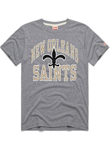 Homage New Orleans Saints Grey Block Arch Short Sleeve Fashion T Shirt