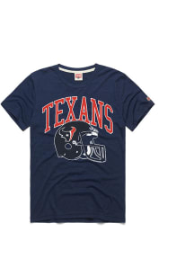 Homage Houston Texans Navy Blue Helmet Short Sleeve Fashion T Shirt