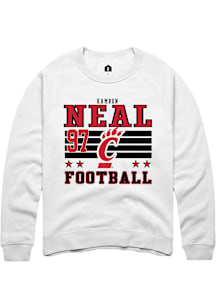 Kamron Neal Cincinnati Bearcats Mens White Football NIL Striped Player Crew