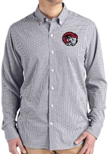 Cutter and Buck Winston-Salem State University Mens Black Gingham LS Woven Long Sleeve Dress Shirt