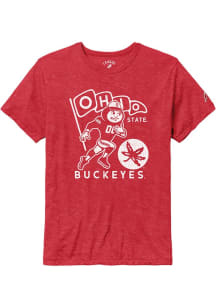 Red Ohio State Buckeyes Brutus Football Victory Falls Short Sleeve Fashion T Shirt