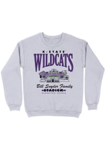 Mens K-State Wildcats Ash B-Unlimited Classic Football Stadium Crew Sweatshirt
