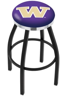 Black Washington Huskies Chrome Seat Pub Stool