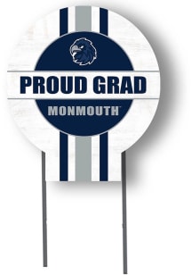 Monmouth Hawks KH Sports Fan 20x20 Circle Yard Sign with Stakes Proud Grad Yard Sign - White