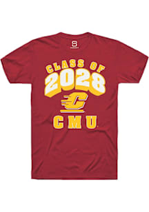Summit Sportswear Central Michigan Chippewas Maroon Class of 2028 Short Sleeve T Shirt