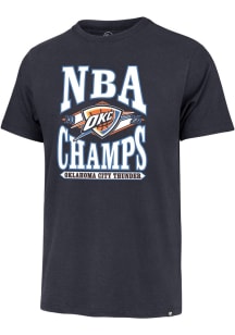 47 Oklahoma City Thunder Navy Blue 2025 Finals Champions MVP Franklin Short Sleeve Fashion T Shirt