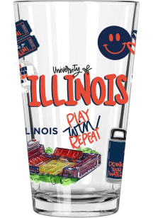 Illinois Fighting Illini 16oz Pint Glass - Orange