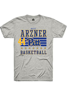 Macie Arzner Rally Mens Ash Pitt Panthers NIL Striped Player T Shirt