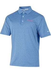 Columbia Houston Cougars Mens Houston Blue Sand Tee Short Sleeve Polo