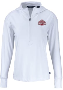 Womens Ohio State Buckeyes White Cutter and Buck 2024 Football National Champion Daybreak Hood Q..