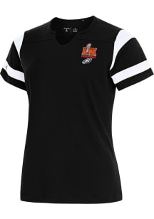 Antigua Philadelphia Eagles Womens Black 2024 Super Bowl Champions Encounter Short Sleeve T-Shirt